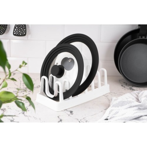 Аксесуар кухонний Ardesto Підставка для кришок, 35х15.2х11.7см, пластик, білий (AR4035L)