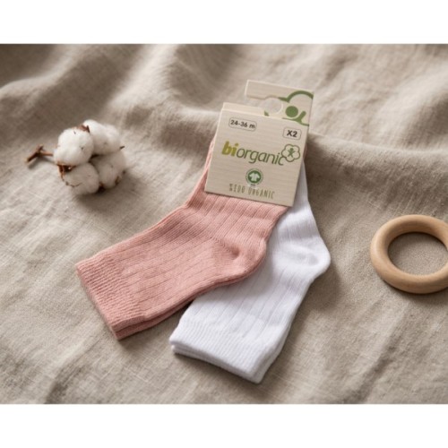 Шкарпетки дитячі Bibaby однотонні (68345-24-36-whitepeach)