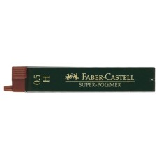 Грифель для механічного олівця Faber-Castell Super-Polymer Н (діаметр 0,5 мм), 12 штук у пеналі (16805)