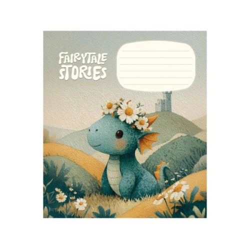 Зошит Школярик Fairytale Stories 12 аркушів клітинка (012-3755K)