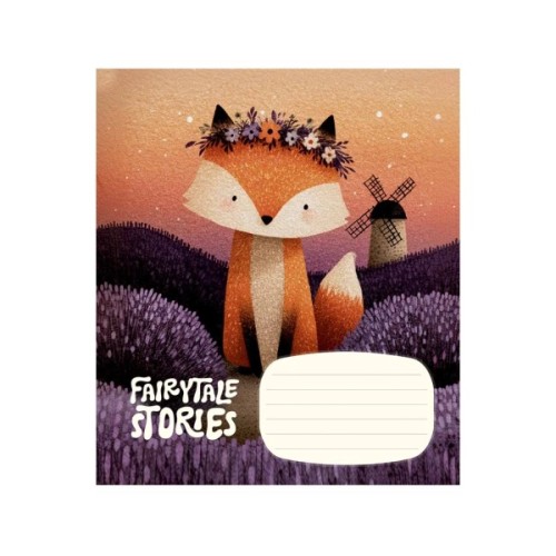 Зошит Школярик Fairytale Stories 12 аркушів клітинка (012-3755K)