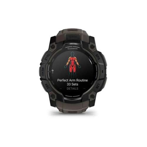 Смарт-годинник Garmin Instinct 3, 50mm, AMOLED, Black Bezel with Charcoal Band, GPS (010-03020-00)