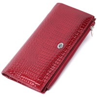 Гаманець ST Leather З натуральної шкіри Червоний (22715)