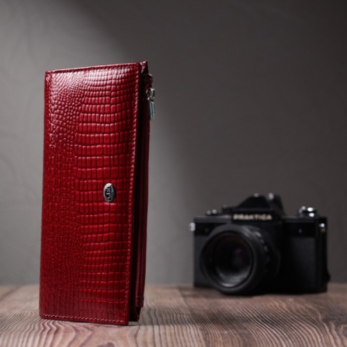 Гаманець ST Leather З натуральної шкіри Червоний (22715)