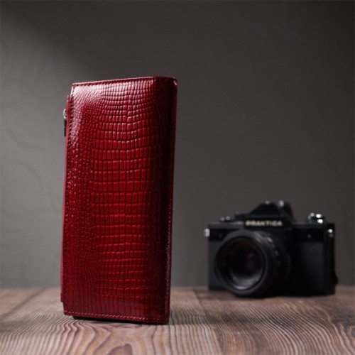 Гаманець ST Leather З натуральної шкіри Червоний (22715)