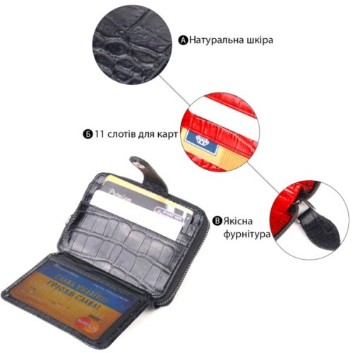 Портмоне Canpellini З натуральної шкіри Чорне (21491)