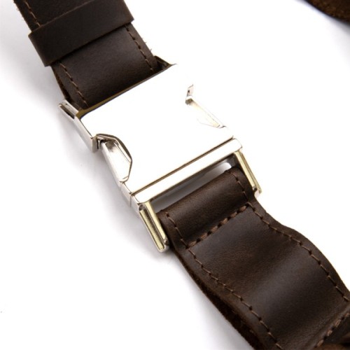 Сумка Grande Pelle Бананка у вінтажній шкірі Коричнева (11154)