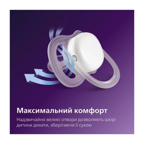 Пустушка Philips AVENT Ultra Air, 6-18 міс., нейтральна, день/н (SCF087/18)