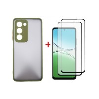 Чохол до мобільного телефона Dengos Oppo A5 4G Case Matte + 2 Glass (Olive Green) (DG-CTG2P-20)