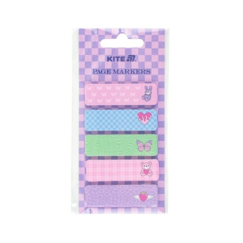 Стікер-закладка Kite паперова з малюнком , 100 шт, 5х15х50 мм, прямокутна (K25-480-2)