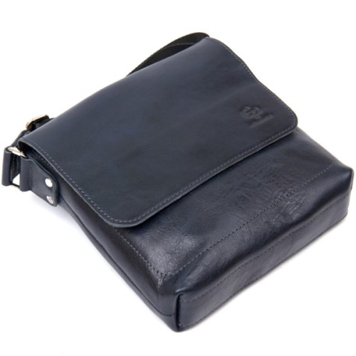 Сумка Grande Pelle Шкіряна чоловіча Темно-синя (11433)