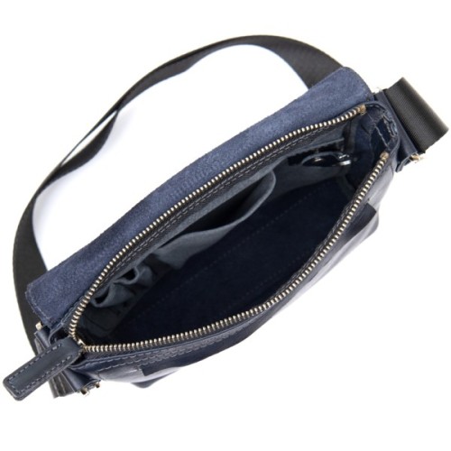 Сумка Grande Pelle Шкіряна чоловіча Темно-синя (11433)