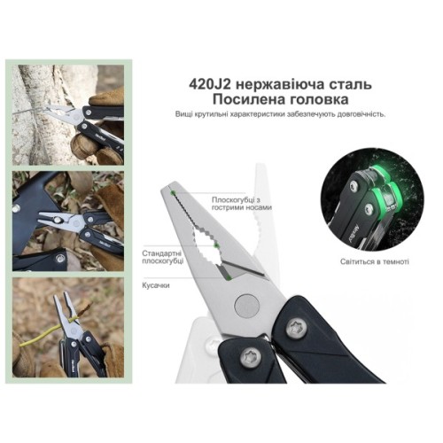Мультитул NexTool Mini Sailor Pliers S11 чорний (NE20156C)