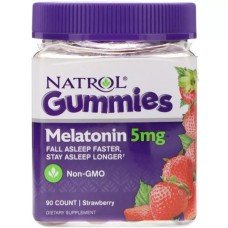 Амінокислота Natrol Мелатонін, Зі Смаком Полуниці, 5 мг, 90 жувальних табл. (NTL-07332)