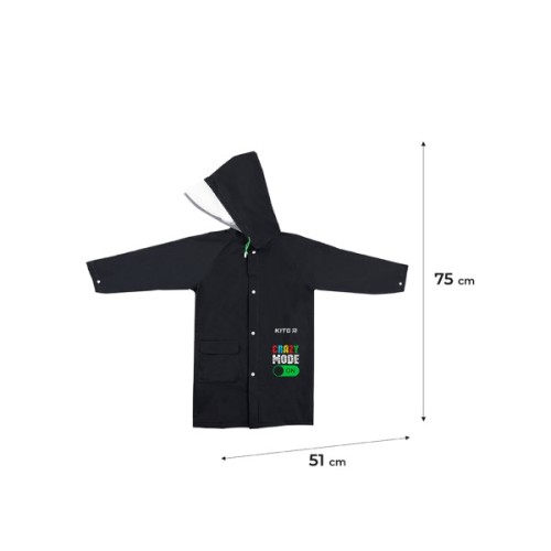 Дощовик дитячий Kite Crazy mode M 130-145 см Чорний (K24-2600M)