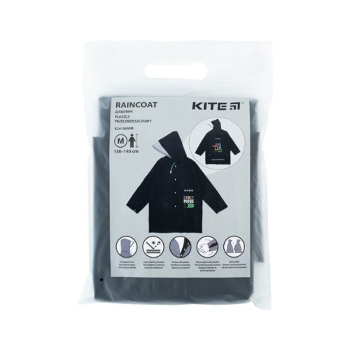 Дощовик дитячий Kite Crazy mode M 130-145 см Чорний (K24-2600M)