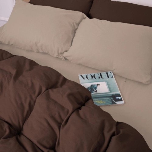 Постільна білизна MirSon 004-003 Cappuchino/Brown Фланель 2 x 160 x 220 Сімейний Євро (2200009658020)
