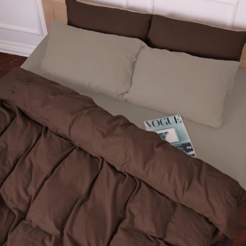 Постільна білизна MirSon 004-003 Cappuchino/Brown Фланель 2 x 160 x 220 Сімейний Євро (2200009658020)