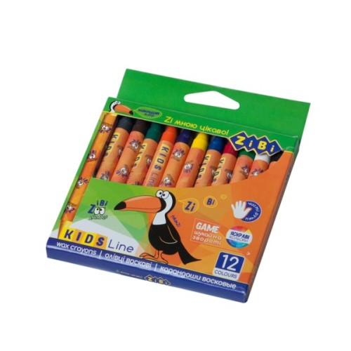 Олівці кольорові ZiBi Kids line воскові, 12 кольорів (ZB.2481)