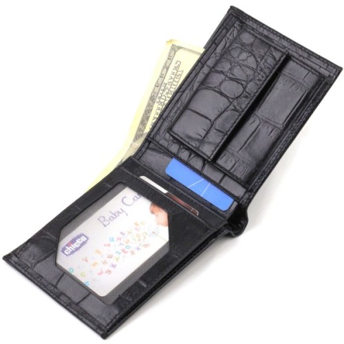 Гаманець Canpellini З натуральної шкіри Чорний (21766)