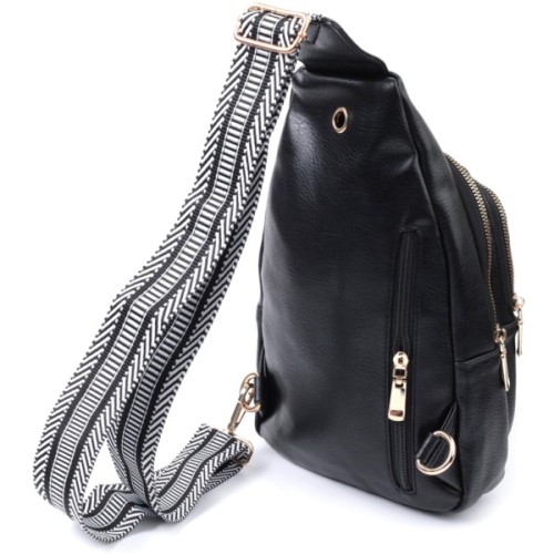 Сумка Vintage Жіноча з однією лямкою через плече з екошкіри Чорна (22759)