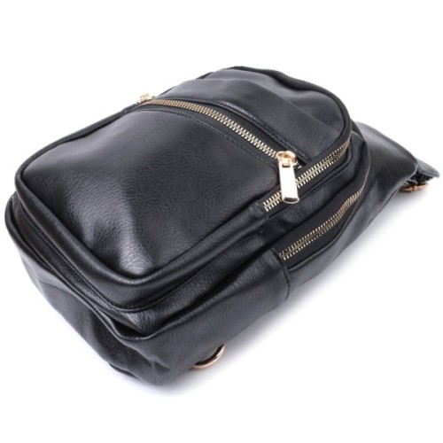 Сумка Vintage Жіноча з однією лямкою через плече з екошкіри Чорна (22759)