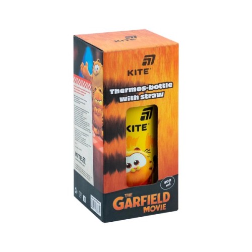 Поїльник-непроливайка Kite Garfield термос з трубочкою 400 мл (GF25-1261)