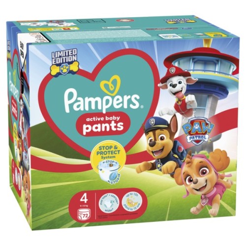 Підгузки Pampers Maxi Розмір 4 (9-15 кг) Paw Patrol 72 шт (8006540863572)