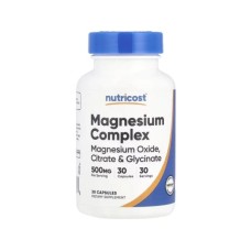 Вітамінно-мінеральний комплекс Nutricost Магнієвий комплекс, 500 мг, Magnesium Complex, 30 капсул (NCS57408)
