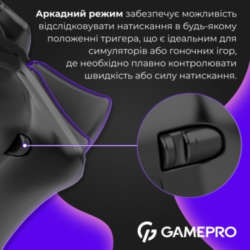 Геймпад GamePro із зарядною станцією BT 5.3/USB/2.4 ГГц (Switch/PC/iOS/Android) RGB Black (GPX13BDOC)