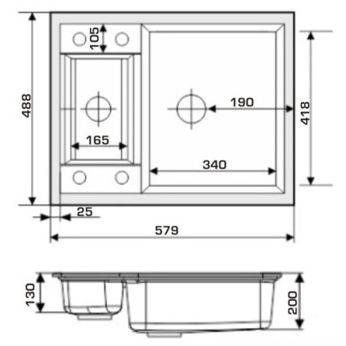 Мийка кухонна GRANADO SAMORA back shine (gr0901)