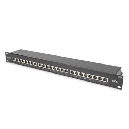 Патч-панель 19" 24xRJ-45 STP cat.6a, 1U, black Digitus (DN-91624S-EA-B)