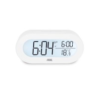 Настільний годинник АDЕ цифровий з температурним дисплеєм білий (CK2134)