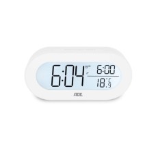 Настільний годинник АDЕ цифровий з температурним дисплеєм білий (CK2134)