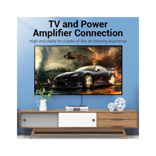 Кабель мультимедійний 2xRCA M to 2xRCA M 1.0m black Vention (VAB-R06-B100)