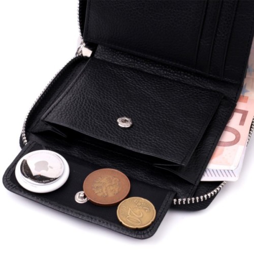 Гаманець ST Leather З натуральної шкіри Чорний (22449)