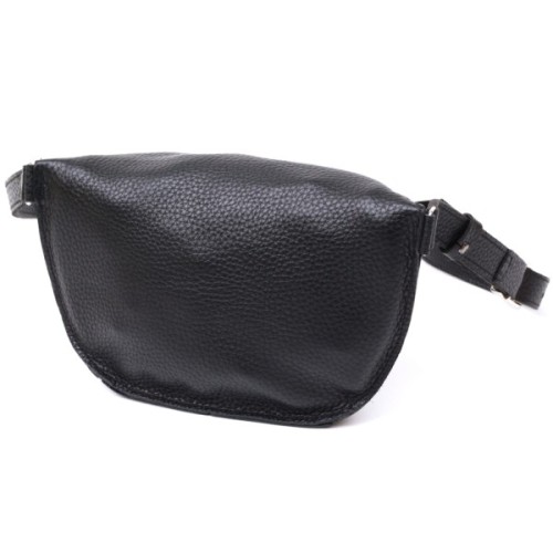 Сумка Shvigel Шкіряна бананка Чорна (16373)