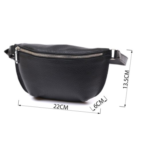 Сумка Shvigel Шкіряна бананка Чорна (16373)