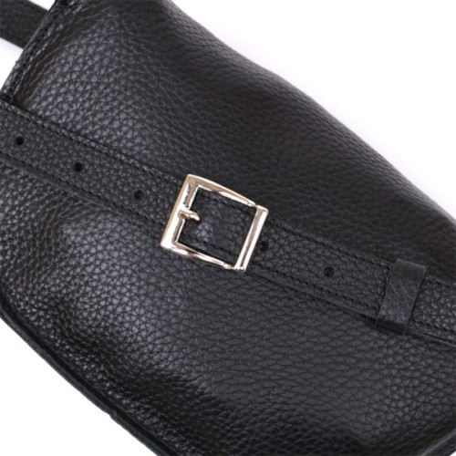 Сумка Shvigel Шкіряна бананка Чорна (16373)