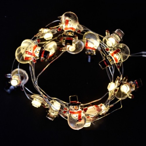 Гірлянда YES! Fun На мідному дроті Сніговики 20 LED Тепло-біла 2.2 м На батарейках (801213)