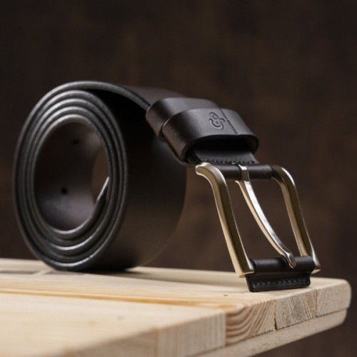 Ремінь Grande Pelle Джинсовий ремінь з натуральної шкіри Коричневий (00910)