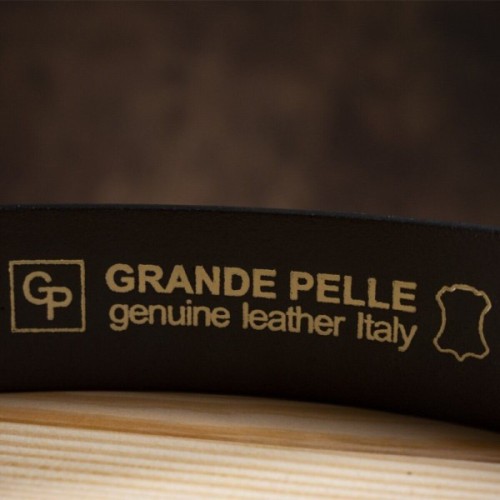 Ремінь Grande Pelle Джинсовий ремінь з натуральної шкіри Коричневий (00910)