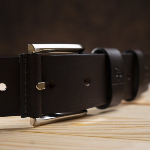 Ремінь Grande Pelle Джинсовий ремінь з натуральної шкіри Коричневий (00910)