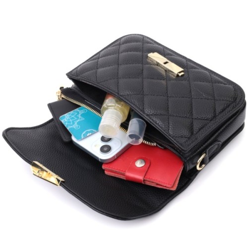 Сумка Vintage З натуральної шкіри Чорна (22671)