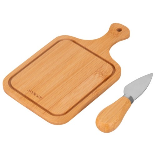 Дошка для подачі Ardesto Midori, 2 предмети, 19х11х0.8см, бамбук, нержавіюча сталь (AR0936)