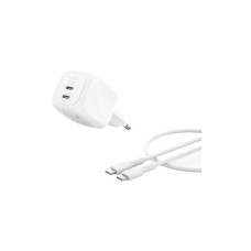 Зарядний пристрій Belkin 2xUSB-C PD50W GaN PPS + cable USB-C to USB-C 1.0m white (WCH019KQ1MWH-B6)