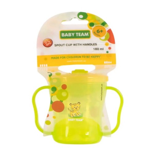 Поїльник-непроливайка Baby Team З ручками і складним носиком 180 мл (4824428050029)
