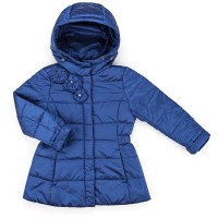Куртка дитяча Snowimage подовжена з капюшоном і квіточками (SICY-G107-116G-blue)