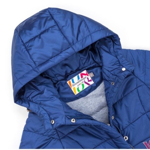 Куртка дитяча Snowimage подовжена з капюшоном і квіточками (SICY-G107-116G-blue)