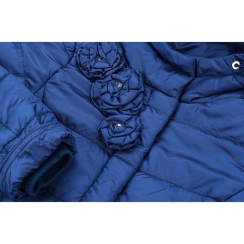 Куртка дитяча Snowimage подовжена з капюшоном і квіточками (SICY-G107-116G-blue)